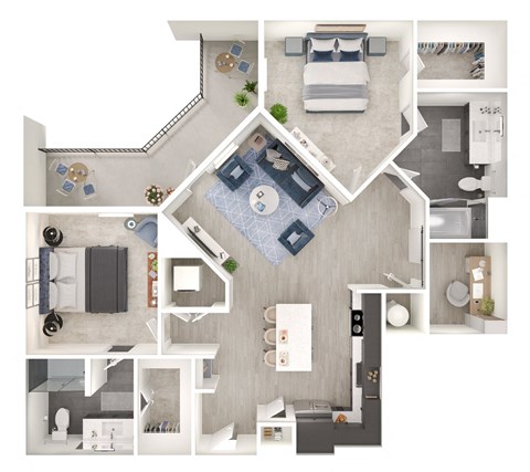 a1 floor plan  1 bedroom with 2 baths  129